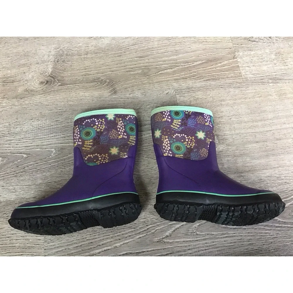 Bogs Purple Winter Snow Boots Youth Girls Size 2 Stomper Reef EUR 33